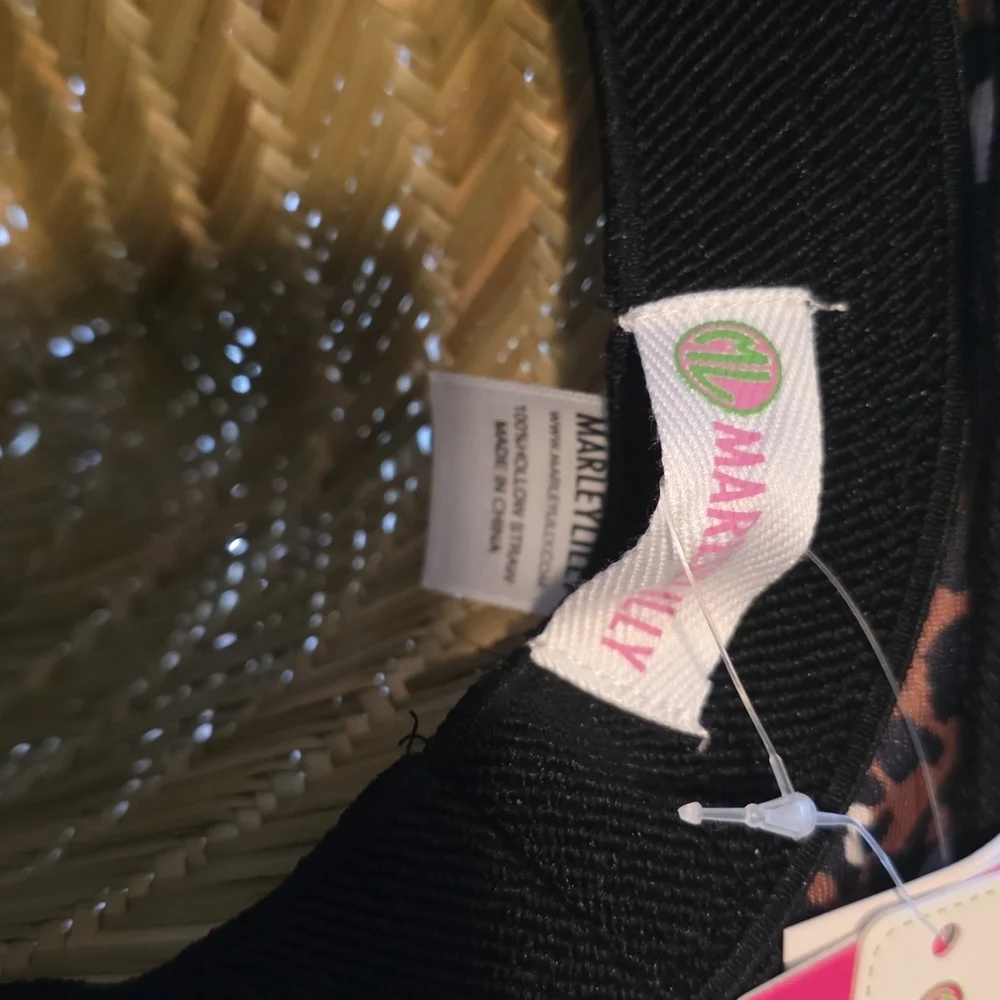 Leopard Print Kids Straw Hat